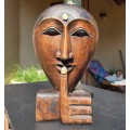 BALINESE MALE SHUSH WOODEN MASK FOR A WELCOME DAY OF SILENCE LARGE 40CM HIGH