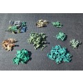 HUGE LOT OF ARMY SOLDIERS MADE OF PLASTIC GREEN AND BROWN COLOURS WITH BATTLEFIELD WEAPON ACCESSORIE