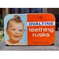 RARE 1960S OVALTINE TEETHING RUSKS TIN BOX