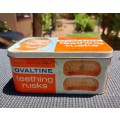 RARE 1960S OVALTINE TEETHING RUSKS TIN BOX