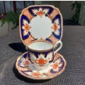ROYALTY BY ROYAL ALBERT ENAMEL HANDPAINTED TRIO (1ST OF 3) ANTIQUE 1922-1934 CROWN CHINA MARK