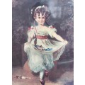 YOUNG GIRL (MISS MURRAY) VINTAGE FRAMED LITHOGRAPH PRINT OF A THOMAS LAWRENCE 1825 PAINTING
