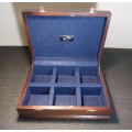 HANDY MENS WOODEN 6 COMPARTMENT WATCH BOX