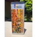 COLLECTABLE 1974 FRIEDRICH HEYE GERMANY 1000 PIECE PUZZLE TITLED CHICAGO BY CARTOON ARTIST JJ LOUP