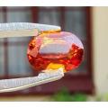 VIVID ORANGE GISA CERTIFIED 2,32CT SAPPHIRE GEMSTONE WITH LOVELY OVAL CUT  UV RED!  THERMAL HIGH