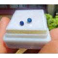 BEAUTIFUL MATCHED BLUE SAPPHIRE 0.35CT EARRING PAIR WITH LOVELY ROUND CUT  THERMAL TESTED HIGH