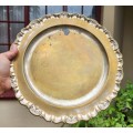 SWEDISH VINTAGE SILVERPLATE ON BRASS PLATE WITH BEAITIFUL SCALLOPED RIM