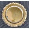 SWEDISH VINTAGE SILVERPLATE ON BRASS PLATE WITH BEAITIFUL SCALLOPED RIM