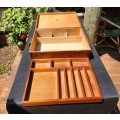 Fabulous Old Wooden Sewing Box with Removable Inner Tray. Handmade by Joywood, Durban