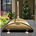 Elegant Vintage 1970s Brass Fireplace Log Holder with Lions Paw Feet and Swing Hinged Handle