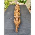 Unusual Elaborately Hand Carved Nyami Nyami Zambezi River Snake Head Handle Walking Stick