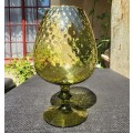 Large 26cm High Vintage 1960s Olive Green Empoli Italian Style Brandy Snifter Vase