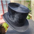By Kings Royal Warrant 1930s Made Gentlemans Black Silk Top Hat by Woodrow & Sons of London
