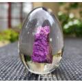 Rich Violet Purpurite Rock Sample in a Clear Resin Egg