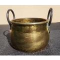 Cute Handmade Dovetailed Jointed Brass Planter Pot with Steel Handles