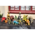 Awesome Batch of 12 Vintage 1990s Hard Plastic Dinosaurs Includes a 55cm Long Diplodocus Sauropod