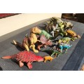 Awesome Batch of 12 Vintage 1990s Hard Plastic Dinosaurs Includes a 55cm Long Diplodocus Sauropod