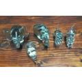 Five Cute Ngwenya Swaziland Art Glass 2 Rhinos, 1 Elephant and 2 Warthogs
