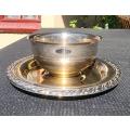 Oneida Ltd USA Silverplated Gravy Bowl on Attached  Spil Tray