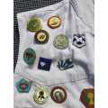 Ladies Vest with over 60 Vintage Brass Enamelled Buttons from SA and UK