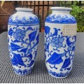 Ming Dynasty Imperial Court Blue and White Porcelain Replica Vases