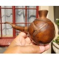 Luba DRC Tribal Gourd Calabash Pipe with Copper wrapping