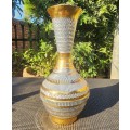 Glistering Brass on Zinc Plated Silver Engraved Vases