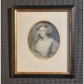 Vintage Framed Print of either Madame du Barry or Marie Antoinette Both Guillotined in 1793