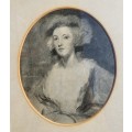 Vintage Framed Print of either Madame du Barry or Marie Antoinette Both Guillotined in 1793