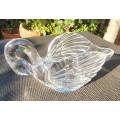 Graceful Christal DArques France Swan Candy Dish with 24% Ringing and Singing Lead Chrystal