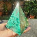 Synthetic Malachite Pyramid Paperweight