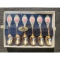 Lady Diana Princess of Wales Rose Enamelled Teaspoon Set of 6 Gold Plated Stainless Steel Japan