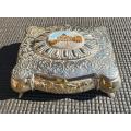 Beautiful Flower Embossed Decorated St Peters Vatican City Silver Non-Magnetic Metal Trinket Box