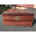 Beautiful Grained Small Wooden Trinket Box 16cm Wide