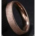 Rose Gold Frosted Band Titanium Steel Ring
