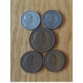 1969 J v Riebeeck, bronze and nickel coins. R20