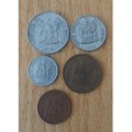 1972 Coat of Arms, bronze and coins. 1c, 2c, 5c, 10c, 20c R24