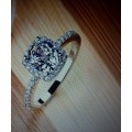 Engagement Ring: White Silver Free Shipping