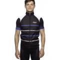 FTECH Unisex Classic Wind Vest Gillet - Black & Blue Stripes XS