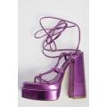 Sissy Boy - Wrapped Up Platform Gladiator Purple -UK 6