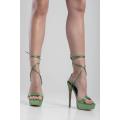 Sissy Boy: Level Up Platform Bling Stiletto - Green - UK 4