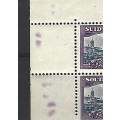 Union of SA - Reduced size - SACC 133 - Variety - offset in side margin and top left stamp- **mint