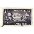 Union of SA - FDC - Cape to Rio - Variety - Line flaw through sails on 2d stamp