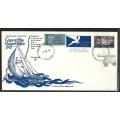 Union of SA - FDC - Cape to Rio - Variety - Line flaw through sails on 2d stamp