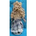 PORCELAIN DISPLAY DOLL WITH STAND