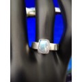 925 silver ring with real MOONSTONE semi precious stones size 9