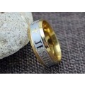 High quality 18x8mm 18K gold plated steel JESUS cross bible wedding ring size us8