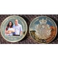 UK PRINCE GEORGE CAMBRIDGE GOLD PLATED COIN QUEEN HOUSE OF WINDSOR ROYAL BABY