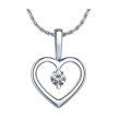 CERTIFIED 0.02CTS ROUND CUT NATURAL WHITE DIAMOND HEART SHAPE PENDANT WITHOUT CHAIN AT FREE SHIPPING