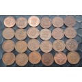 1/2 cent lot (24 coins) South Africa